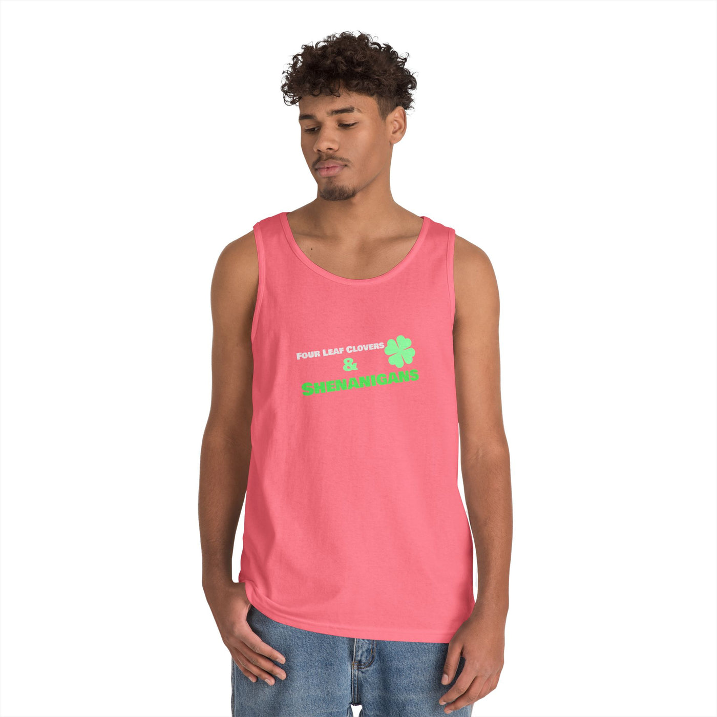 "Four Leaf Clovers & Shenanigans" - Unisex Heavy Cotton Tank Top