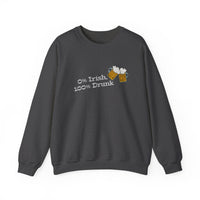 Load image into Gallery viewer, "0% Irish, 100% Drunk" - Unisex Heavy Blend™ Crewneck Sweatshirt