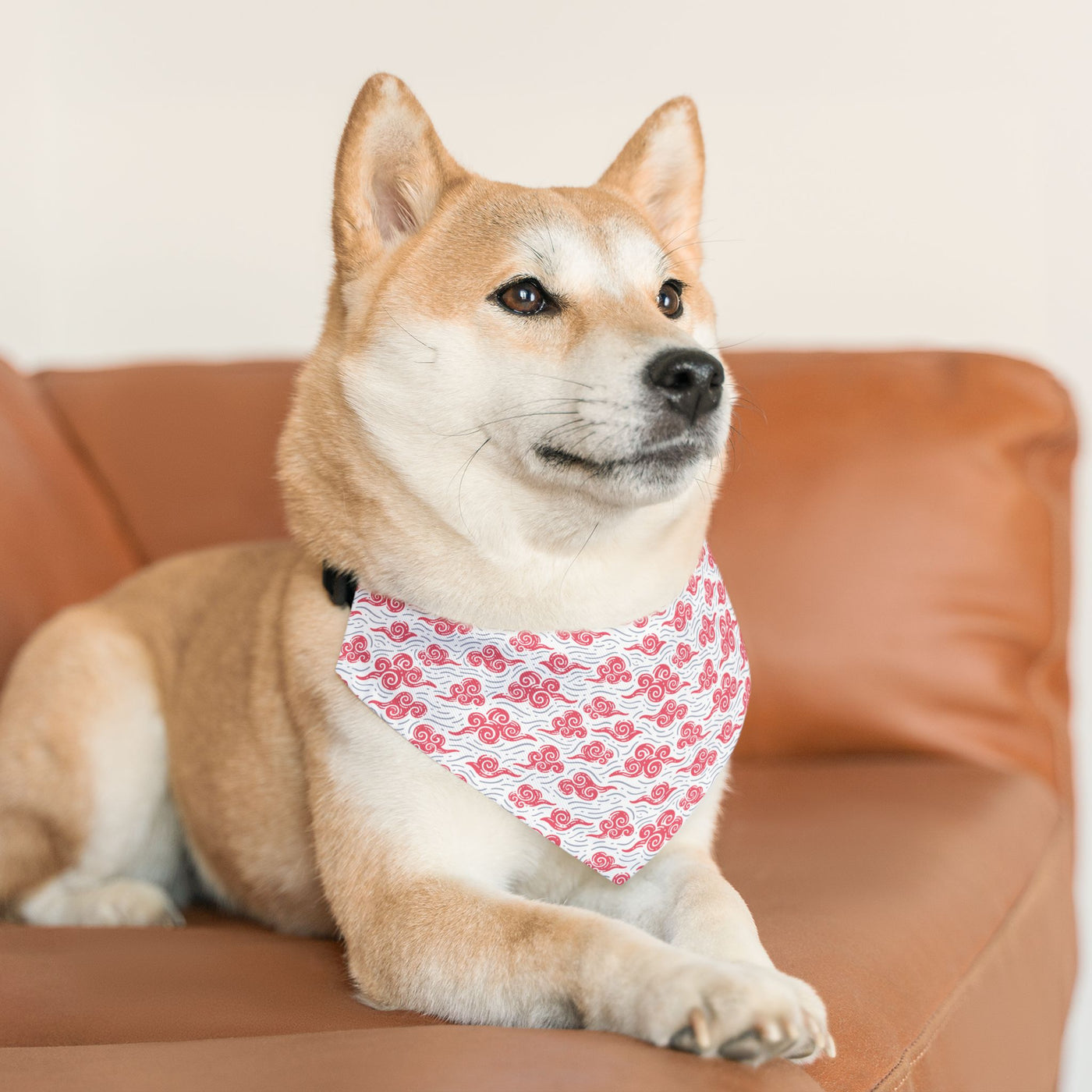 "Swirling Skies: Cloudy Red Dreams" Pet Bandana Collar