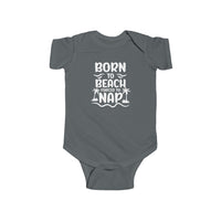 Load image into Gallery viewer, "Born to Beach" Baby Onesie (White)