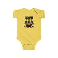 Load image into Gallery viewer, "Born to Beach" Baby Onesie (Black)