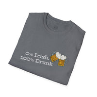 Load image into Gallery viewer, "0% Irish, 100% Drunk" - Unisex Softstyle T-Shirt