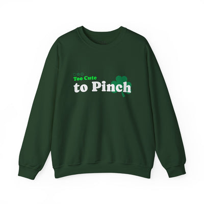 "Too Cute to Pinch" (WHITE) - Unisex Heavy Blend™ Crewneck Sweatshirt