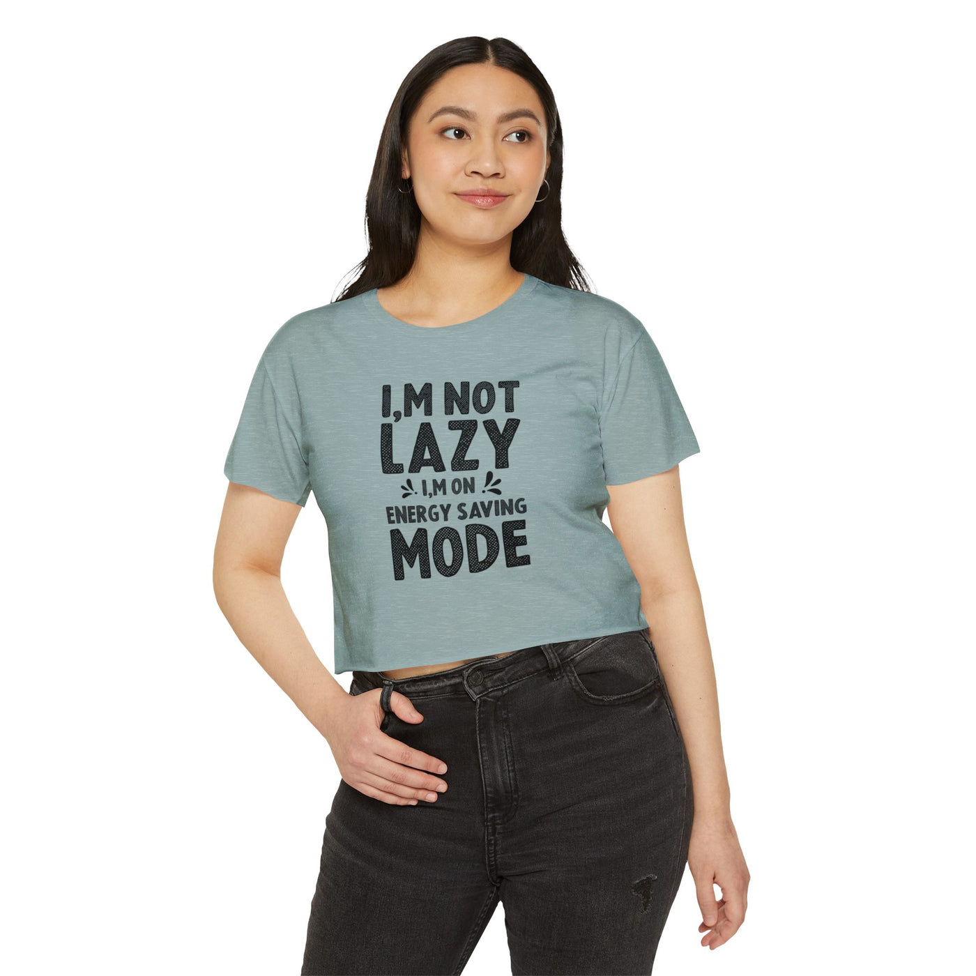 Not Lazy - Women's Festival Crop Top (Black)