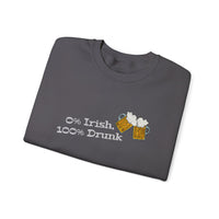 Load image into Gallery viewer, "0% Irish, 100% Drunk" - Unisex Heavy Blend™ Crewneck Sweatshirt