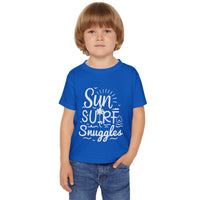 Load image into Gallery viewer, "Sun, Surf, Snuggles" Heavy Cotton™ Toddler T-shirt (White)