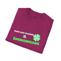 Load image into Gallery viewer, "Four Leaf Clovers &amp; Shenanigans" - Unisex Softstyle T-Shirt