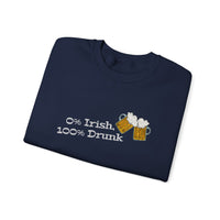 Load image into Gallery viewer, "0% Irish, 100% Drunk" - Unisex Heavy Blend™ Crewneck Sweatshirt