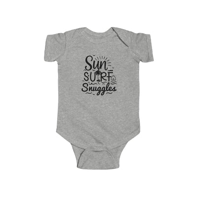 "Sun, Surf, Snuggles" Baby Onesie (Black)