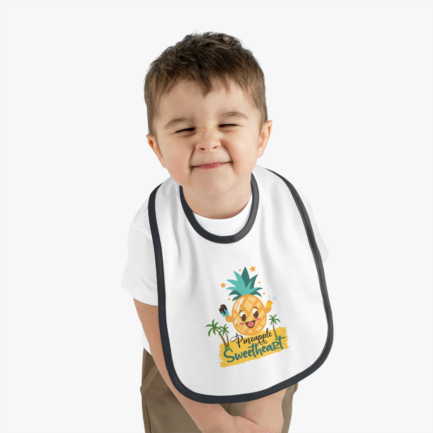 Baby Contrast Trim Jersey Bib