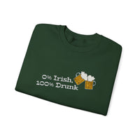 Load image into Gallery viewer, "0% Irish, 100% Drunk" - Unisex Heavy Blend™ Crewneck Sweatshirt
