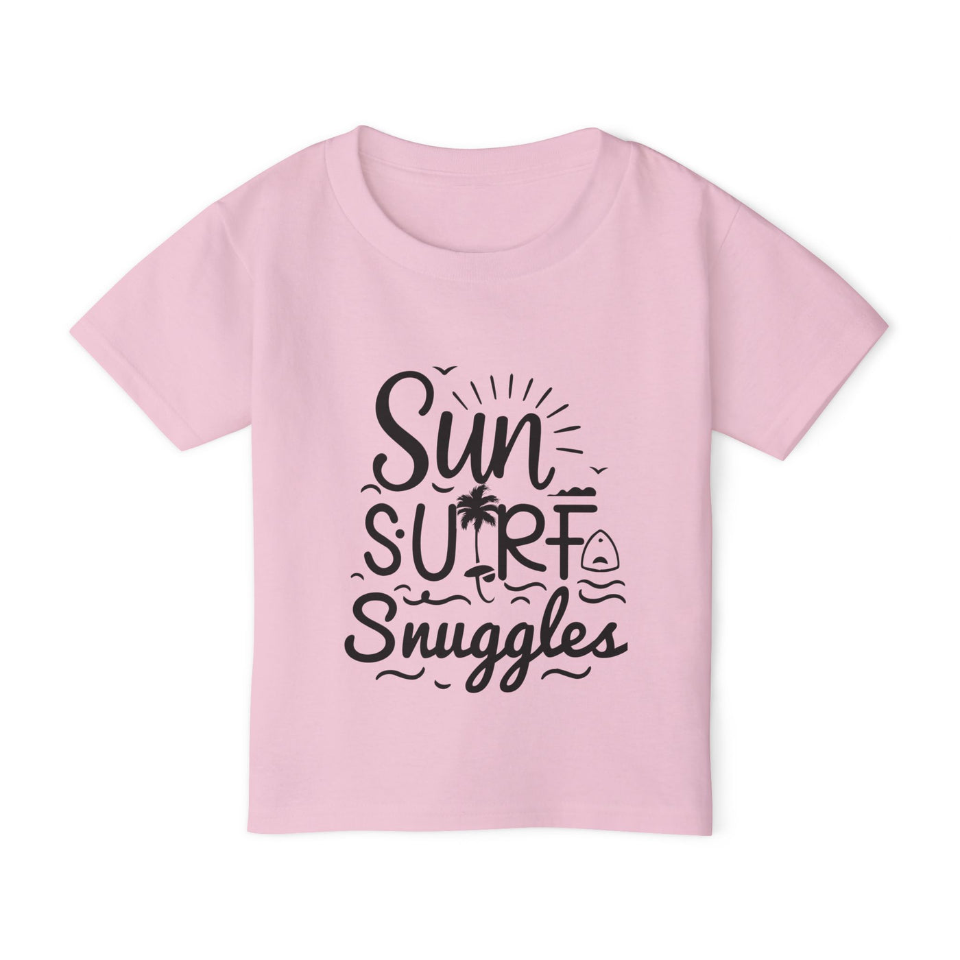 "Sun, Surf, Snuggles" Heavy Cotton™ Toddler T-shirt (Black)