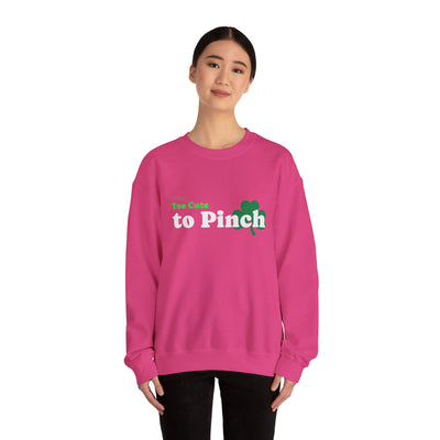 "Too Cute to Pinch" (WHITE) - Unisex Heavy Blend™ Crewneck Sweatshirt