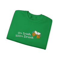 Load image into Gallery viewer, "0% Irish, 100% Drunk" - Unisex Heavy Blend™ Crewneck Sweatshirt