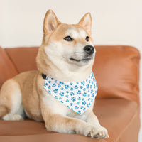 Load image into Gallery viewer, "Paws of Love: Blue Hearts and Prints" Pet Bandana Collar
