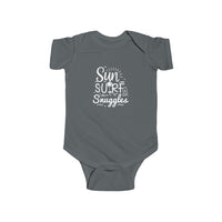 Load image into Gallery viewer, "Sun, Surf, Snuggles" Baby Onesie (White)