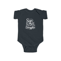 Load image into Gallery viewer, "Sun, Surf, Snuggles" Baby Onesie (White)