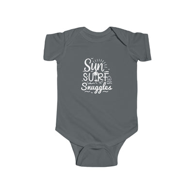 "Sun, Surf, Snuggles" Baby Onesie (White)