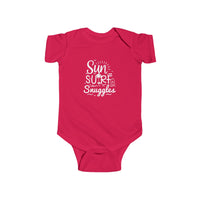 Load image into Gallery viewer, "Sun, Surf, Snuggles" Baby Onesie (White)