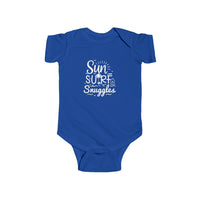 Load image into Gallery viewer, "Sun, Surf, Snuggles" Baby Onesie (White)