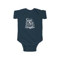 Load image into Gallery viewer, "Sun, Surf, Snuggles" Baby Onesie (White)
