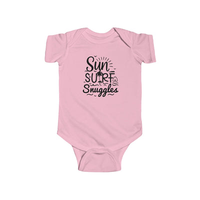 "Sun, Surf, Snuggles" Baby Onesie (Black)