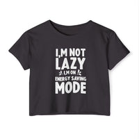 Load image into Gallery viewer, Not Lazy - Women's Festival Crop Top (White)