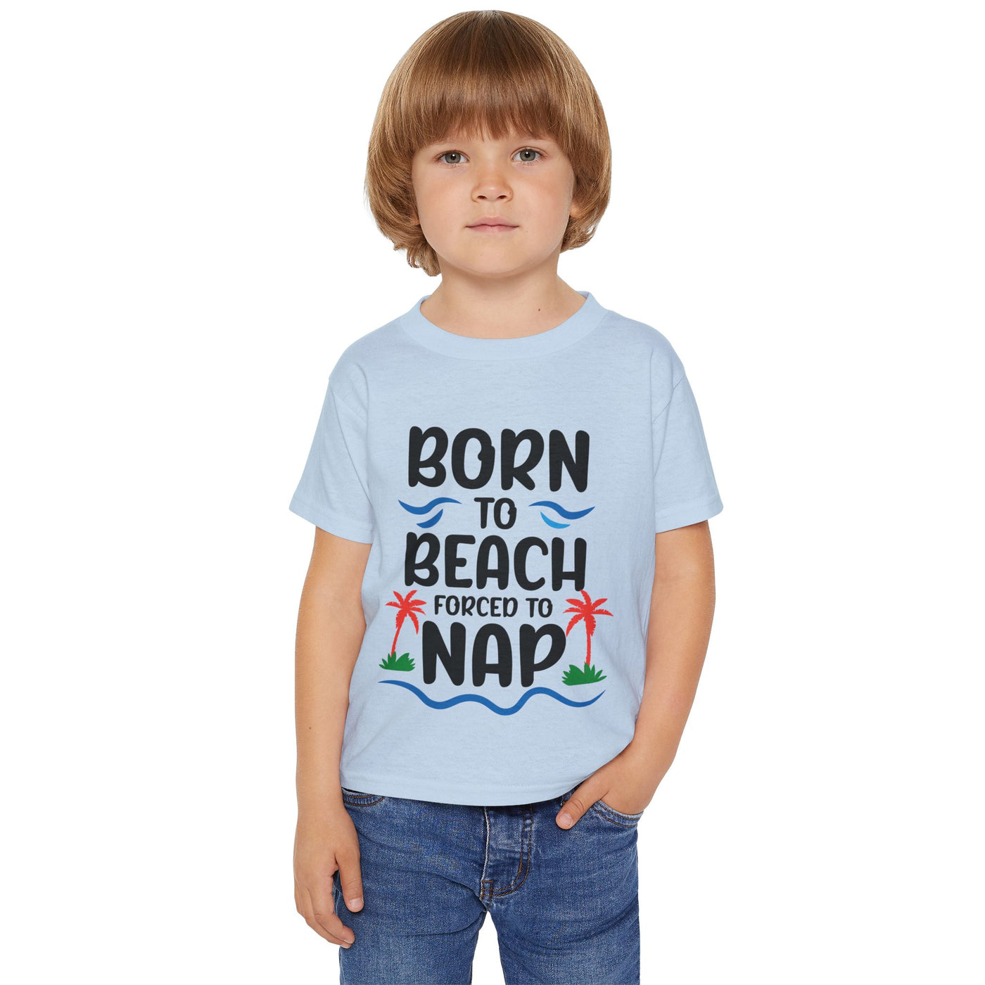 "Born to Beach" Heavy Cotton™ Toddler T-shirt (Color)