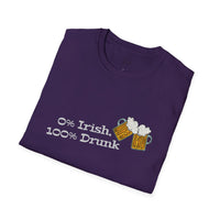 Load image into Gallery viewer, "0% Irish, 100% Drunk" - Unisex Softstyle T-Shirt