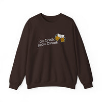 Load image into Gallery viewer, "0% Irish, 100% Drunk" - Unisex Heavy Blend™ Crewneck Sweatshirt