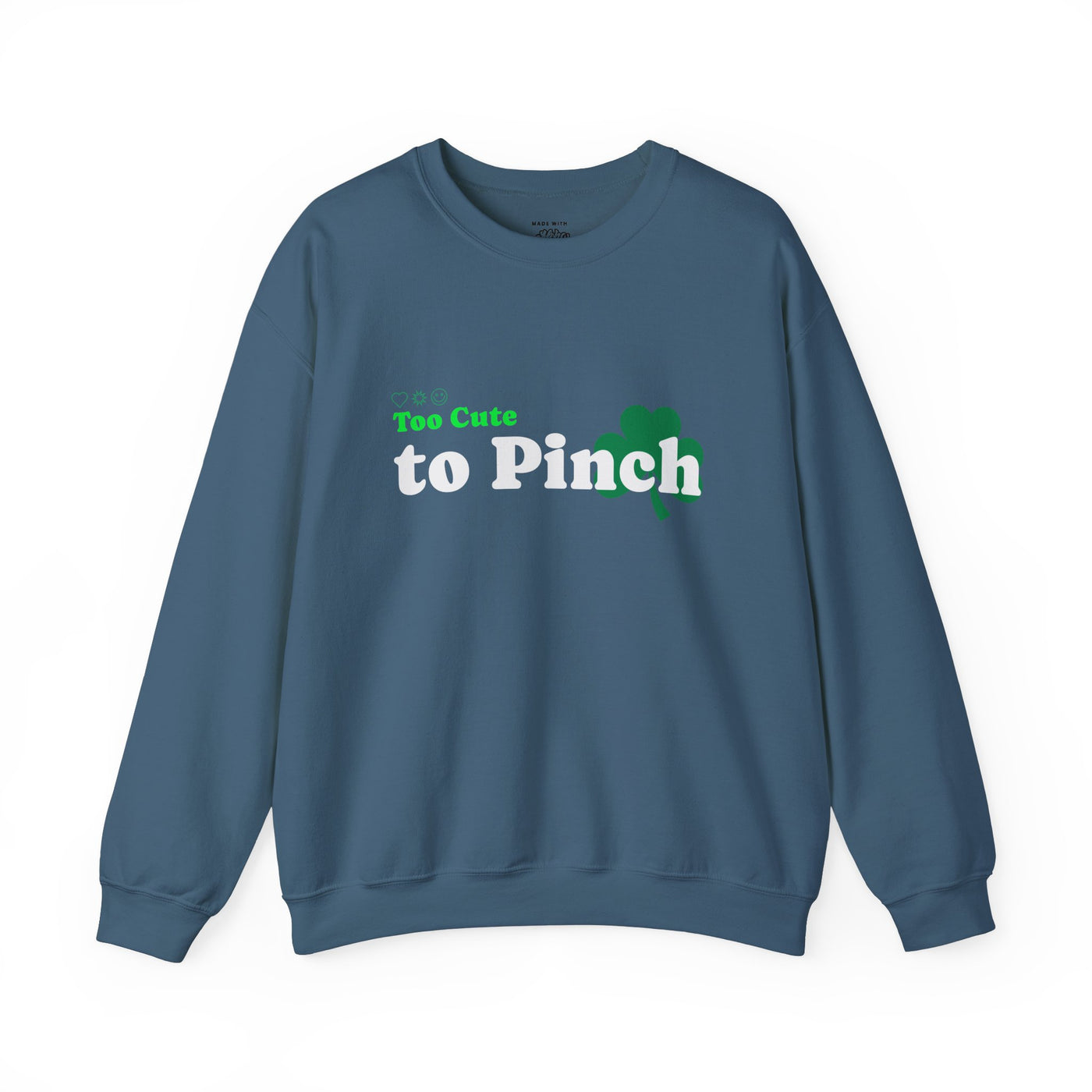 "Too Cute to Pinch" (WHITE) - Unisex Heavy Blend™ Crewneck Sweatshirt