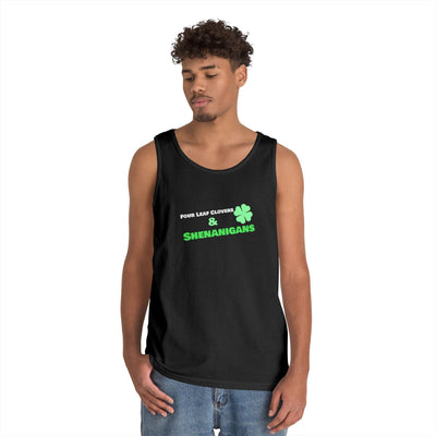 "Four Leaf Clovers & Shenanigans" - Unisex Heavy Cotton Tank Top