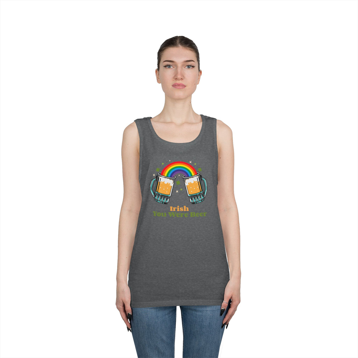 "IRISH YOU WERE BEER" - Unisex Heavy Cotton Tank Top