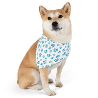 Load image into Gallery viewer, "Paws of Love: Blue Hearts and Prints" Pet Bandana Collar