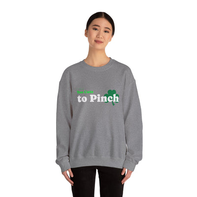 "Too Cute to Pinch" (WHITE) - Unisex Heavy Blend™ Crewneck Sweatshirt