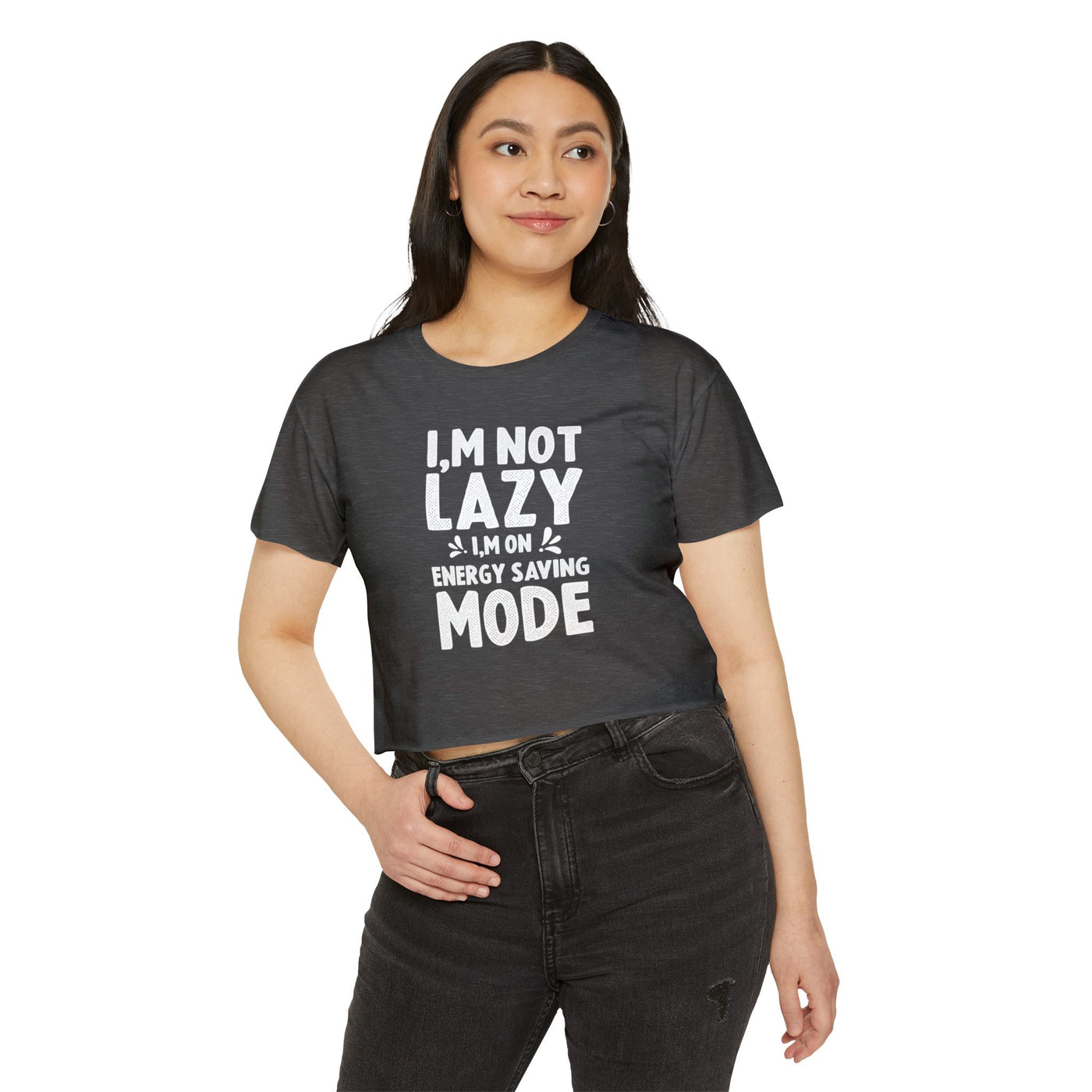 Not Lazy - Women's Festival Crop Top (White)