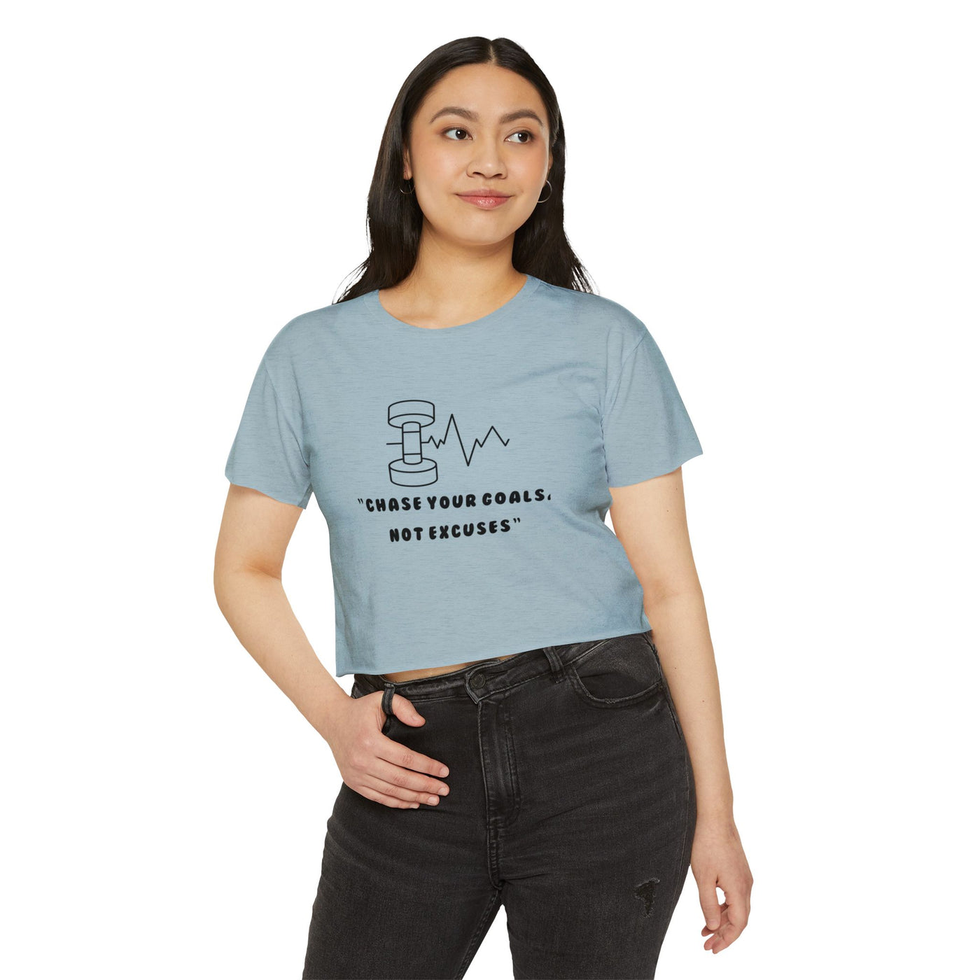 Chase Your Goals - Women's Festival Crop Top (Black)