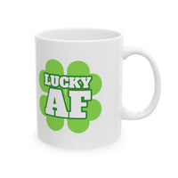 Load image into Gallery viewer, "LUCKY AF" - Ceramic Mug, (11oz, 15oz)