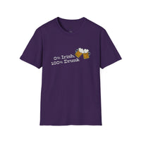 Load image into Gallery viewer, "0% Irish, 100% Drunk" - Unisex Softstyle T-Shirt