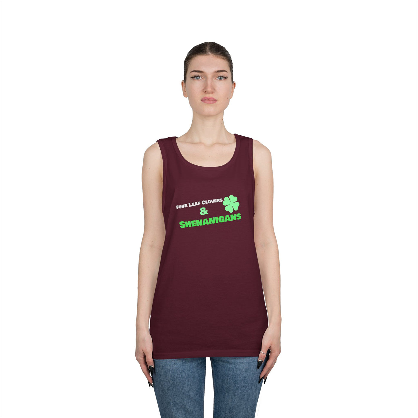 "Four Leaf Clovers & Shenanigans" - Unisex Heavy Cotton Tank Top