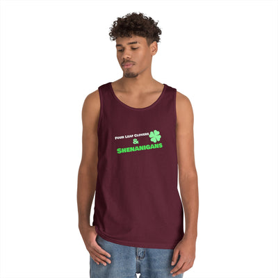 "Four Leaf Clovers & Shenanigans" - Unisex Heavy Cotton Tank Top