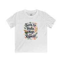 Load image into Gallery viewer, "BORN TO HULA, NAP, AND REPEAT" - Kids Softstyle Tee