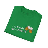 Load image into Gallery viewer, "0% Irish, 100% Drunk" - Unisex Softstyle T-Shirt