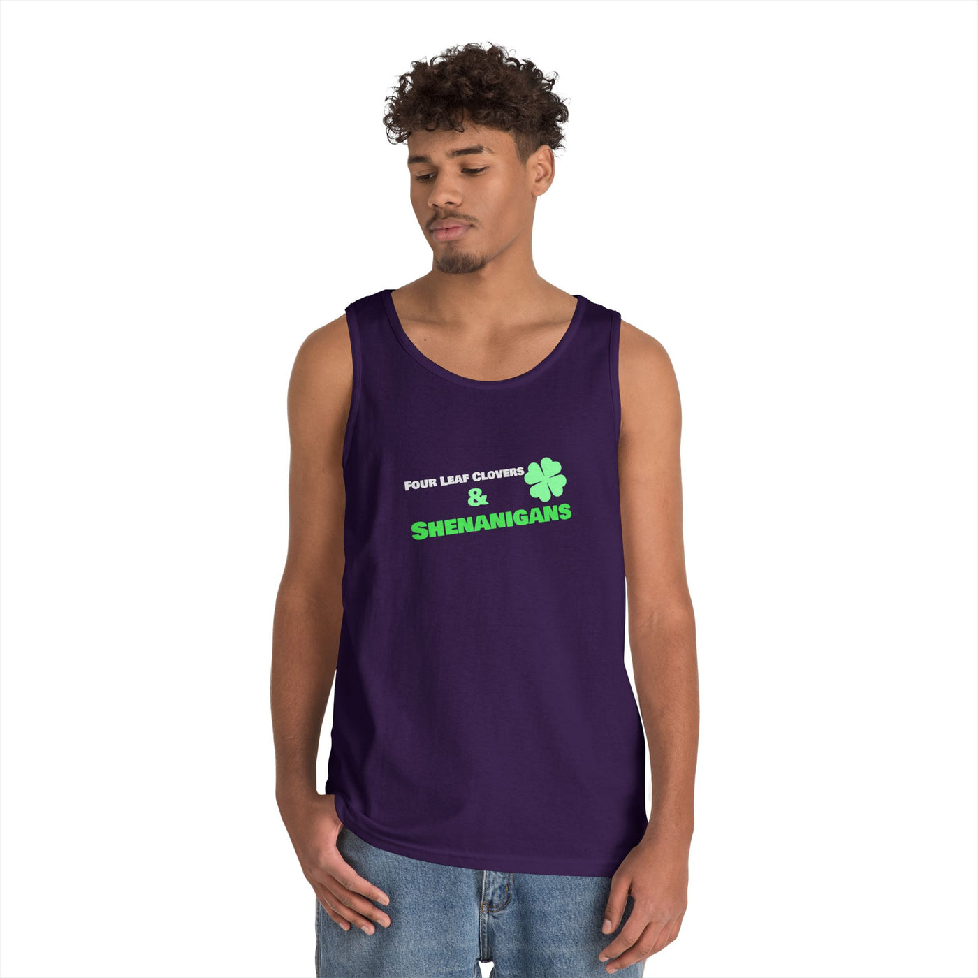 "Four Leaf Clovers & Shenanigans" - Unisex Heavy Cotton Tank Top