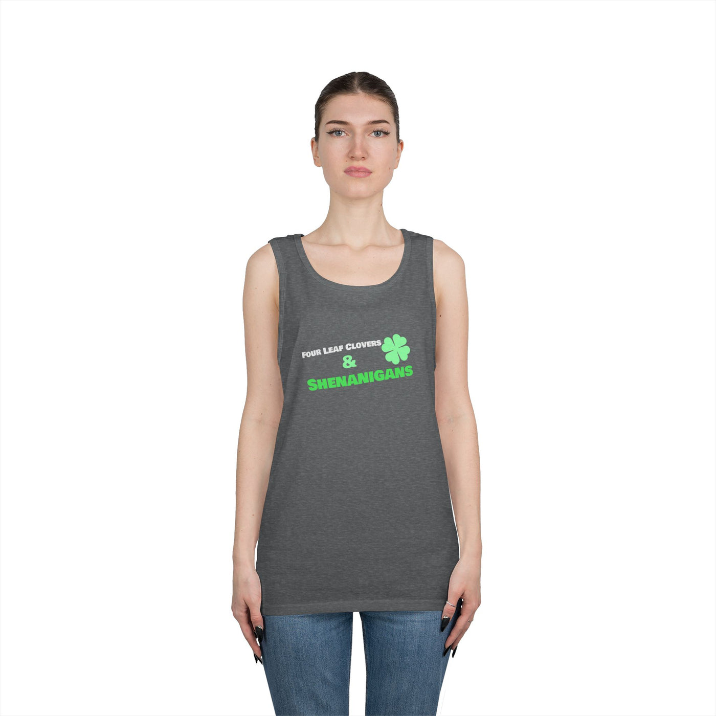 "Four Leaf Clovers & Shenanigans" - Unisex Heavy Cotton Tank Top