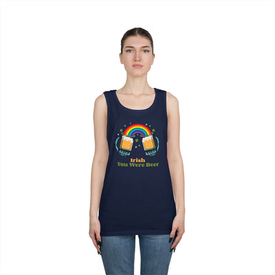 "IRISH YOU WERE BEER" - Unisex Heavy Cotton Tank Top