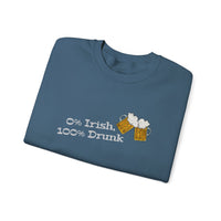 Load image into Gallery viewer, "0% Irish, 100% Drunk" - Unisex Heavy Blend™ Crewneck Sweatshirt