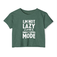 Load image into Gallery viewer, Not Lazy - Women's Festival Crop Top (White)