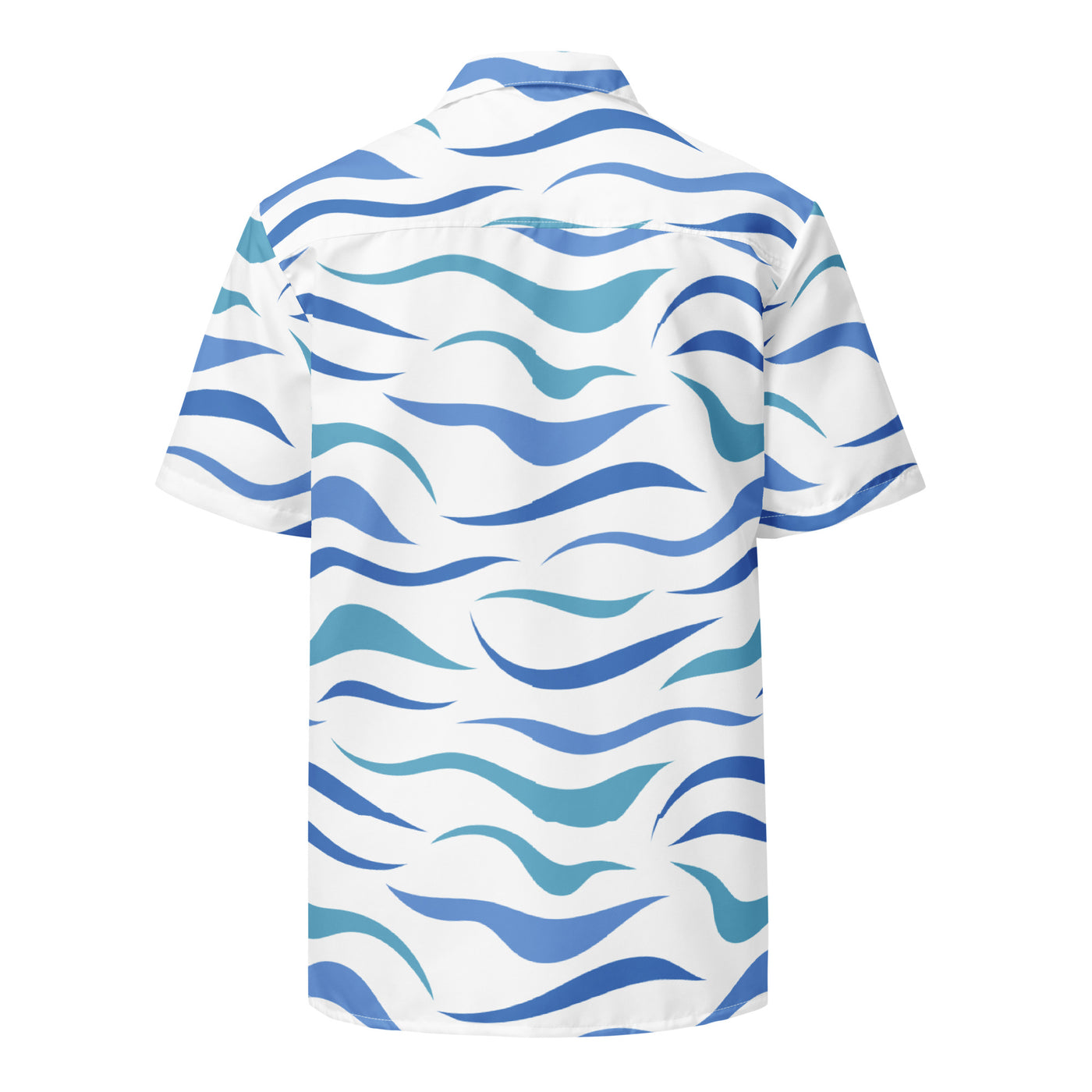 Blue Green Waves - Moisture Wicking Aloha Shirt