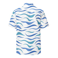 Load image into Gallery viewer, Blue Green Waves - Moisture Wicking Aloha Shirt